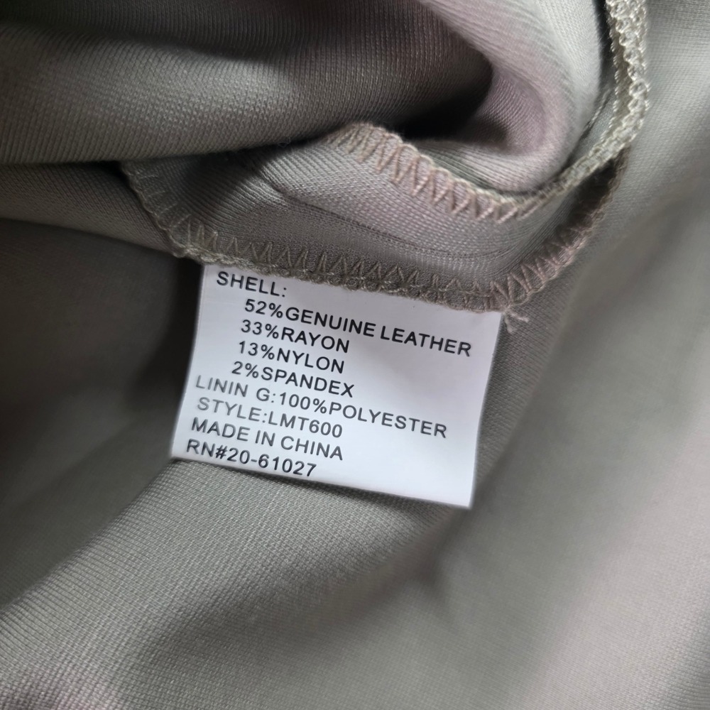 My Tribe Dress Genuine Leather Panel Sleeveless Shift Taupe Beige Size M Wom NEW - Picture 5 of 9
